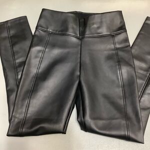 Wolford Edie Forming Black Vegan Leather Leggings Size 4 (W177)